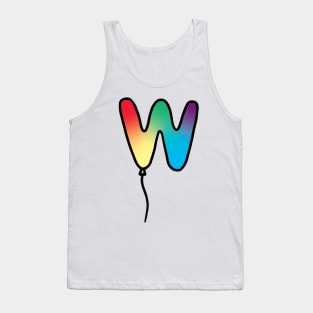 Initial Monogram Balloon Letter W Tank Top